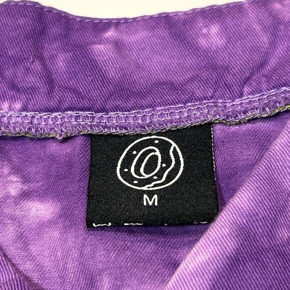 Odd Future Womens Baseball Jersey Size Medium Purple Tie Dye Button Wolf Gang - Picture 5 of 12